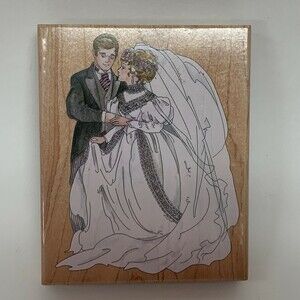 Stamps Happen Rubber Stamp Bride and Groom Wedding 90038 5 3/8" x 4 3/8"